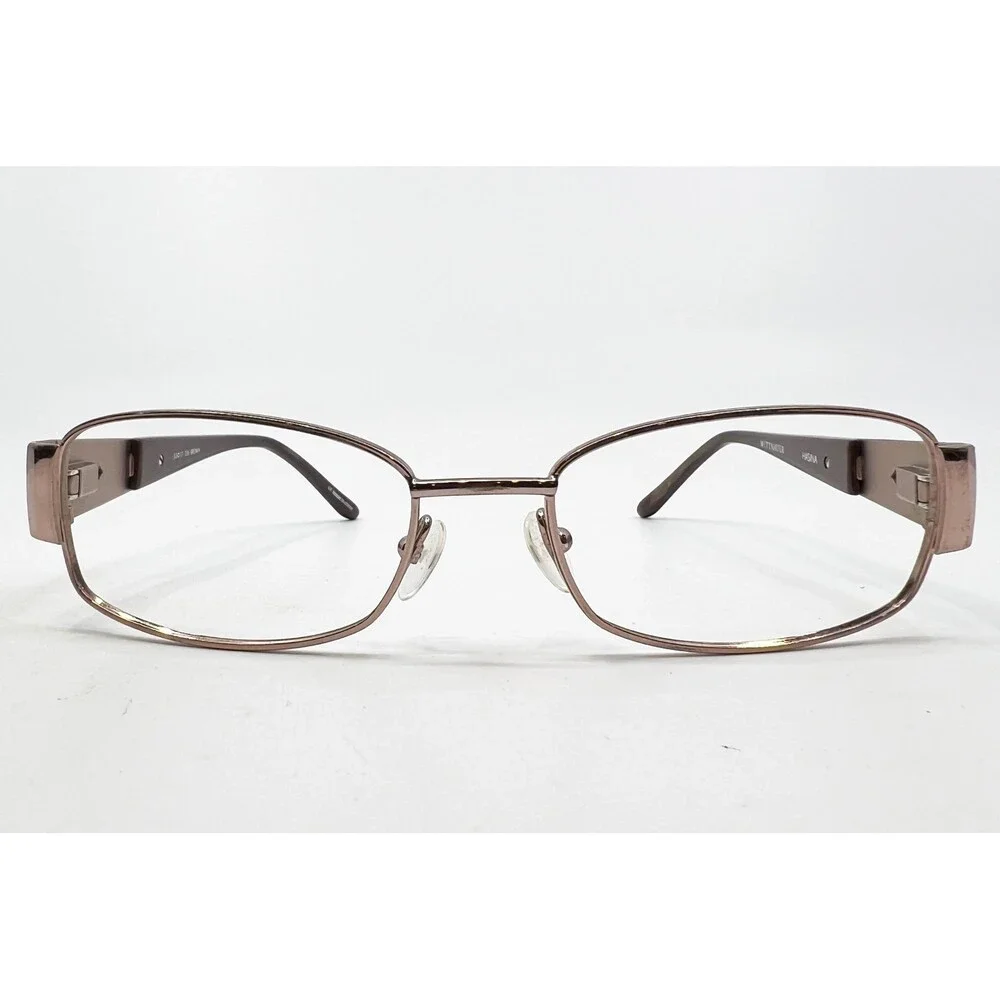 Wittnauer Hasina Eyeglasses Womens Brown Oval Metal Frames 53-17-135